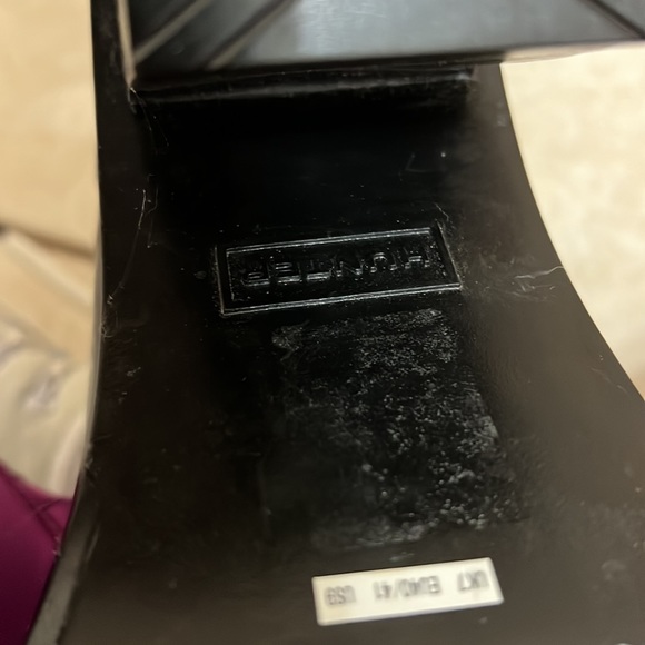 HUNTER Chelsea Style High Gloss Heeled Ankle Rain Boots Sz 9 - Picture 8 of 10